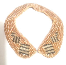 Japan COLLAR Beaded Fabric 1940s Japan
