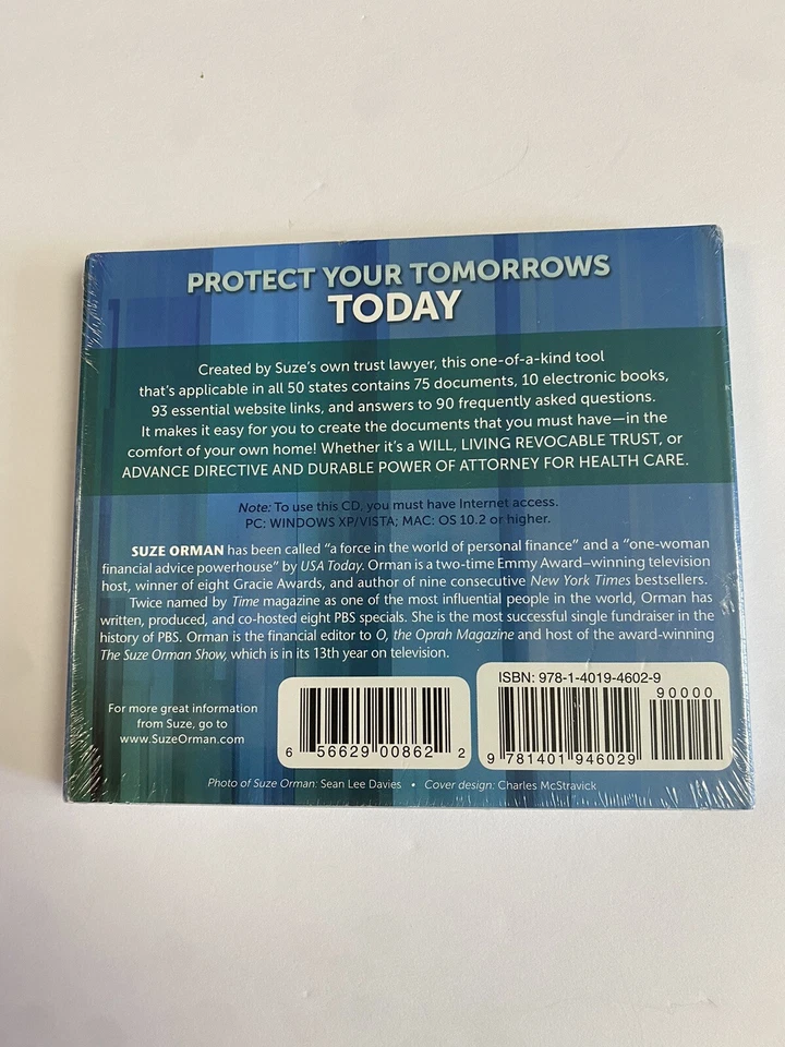SUZE ORMAN Protect Your Tomorrows Today CD-ROM Must-Have Documents SEALED - Image 2 of 2