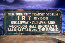 NEW YORK SUBWAY CITY TRANSIT IRT DIVISION BROADWAY 7th AVE 124x53cm