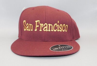 Lids Hat Cap, Size 8 ~ SAN FRANCISCO ~ Burgundy Color ~ NEW