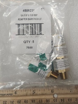 Brass Straight Reducing Coupling Adapter 1/4'' Fnpt x 1/8 Mnpt JMF 4505236 5 Pack