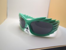 Futuristic Punk Spike Oversized Y2K Sunglasses Mint Green Black Lense