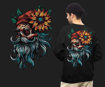 Skull Art SVG and PNG Tattoo Digital Download | Artistic Floral Unique Download