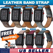Leather Band Strap For Apple Watch Series 5 4 3 2 1 iWatch 38mm 40mm 42mm 44mm