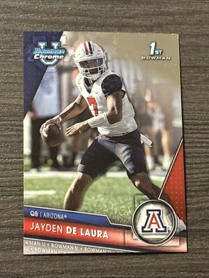 2023 Bowman Chrome University #30 Jayden De Laura Rookie Arizona Wildcats RC