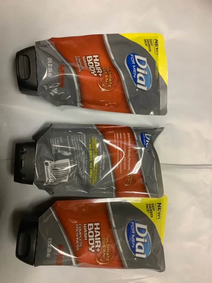 3 * Dial para hombres Ultimate Clean Hair Body Wash frescura completa bolsa fácil de apretar Foto 2 de 3