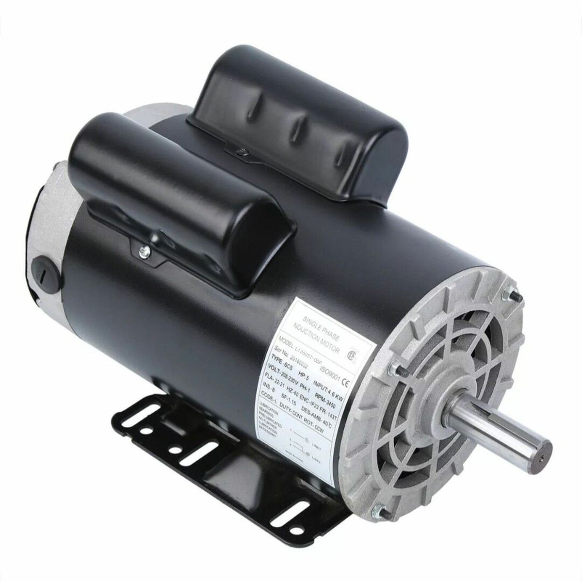 5 HP 3450 RPM Air Compressor 60 Hz Electric Motor 208-230 V