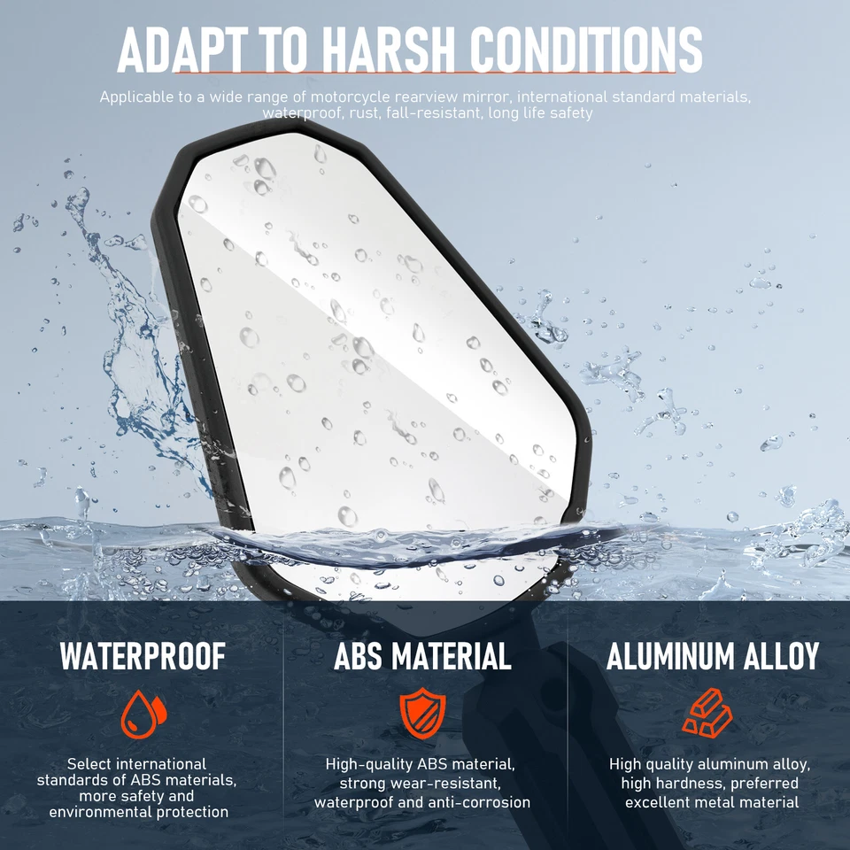 Espejos retrovisores ajustables de aventura para motocicleta Honda CRF300L CRF250L CRF230L Foto 4 de 4