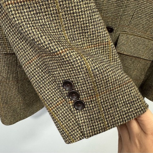 Blazer De Colección Lana Cachemira Pata de Gallo Para Hombres 46 Marrón Regular Traje Chaqueta Usado en Excelente Condición - Imagen 6 de 12