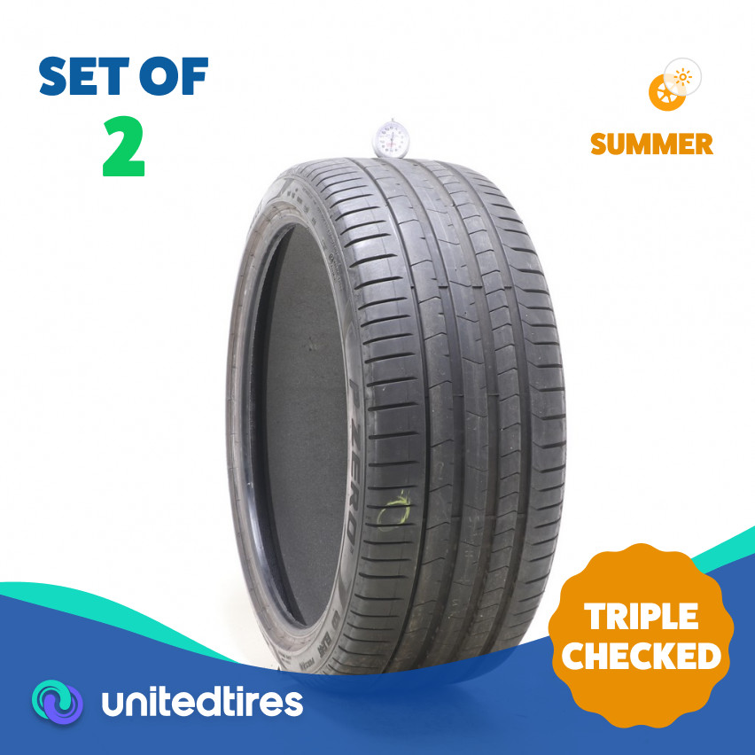 Set of (2) Used 255/35R21 Pirelli P Zero PZ4 T1 Elect PNCS 98W - 7/32