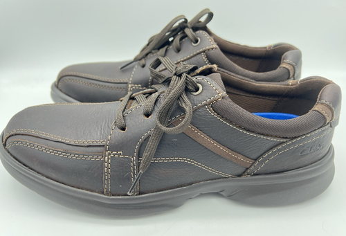 Clarks Men's Bradley Walk Brown Tumbled Leather Casual 26153326 size 10.5 M Shoe - Picture 2 of 7