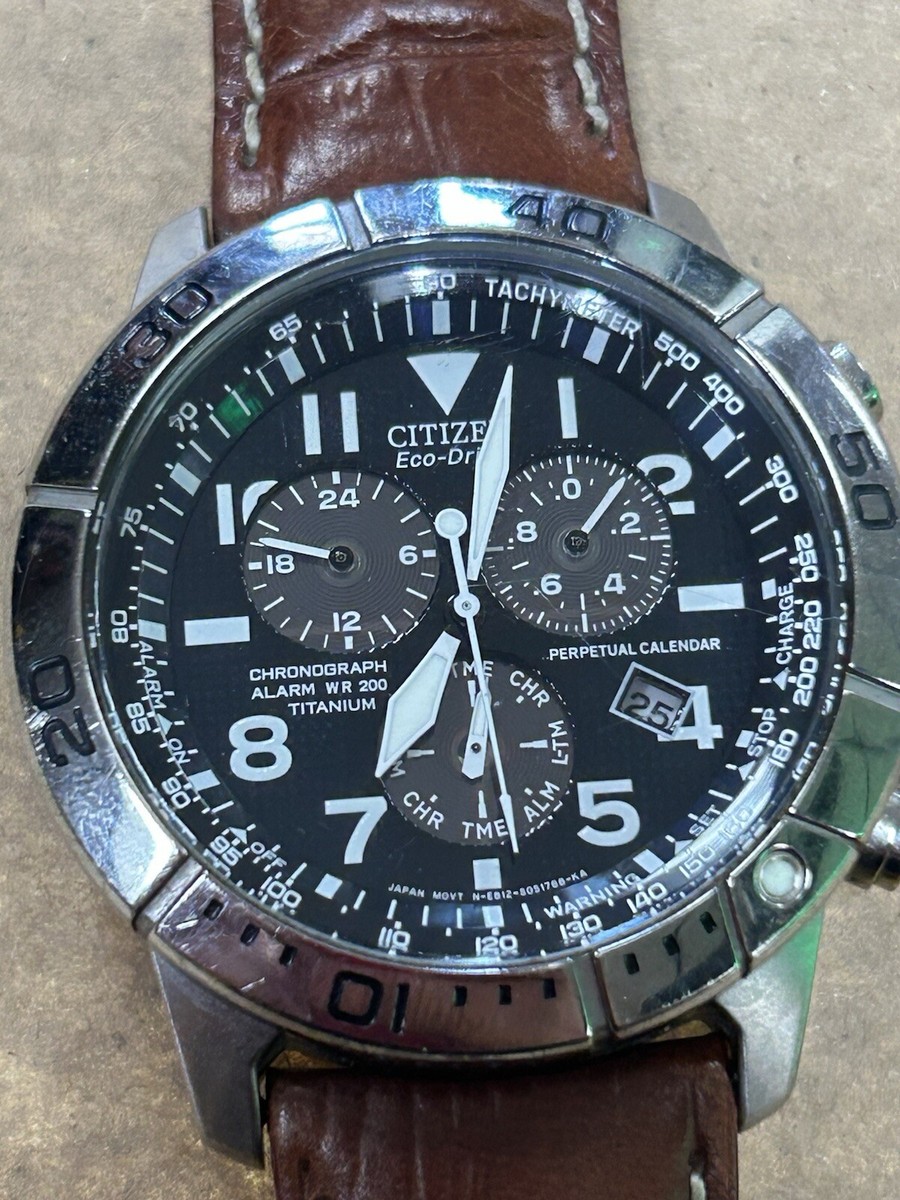 Citizen Eco-drive Men Perpetual Calendar Chronograph Watch E812