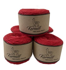 Alpaca Wool Skeins 100 Baby Alpaca Yarn Lot of 5 Sport Weight Red 3I035