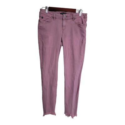 Dear John Jeans Womens Size 29 Pink Ginger Stretch Raw Hem Skinny 