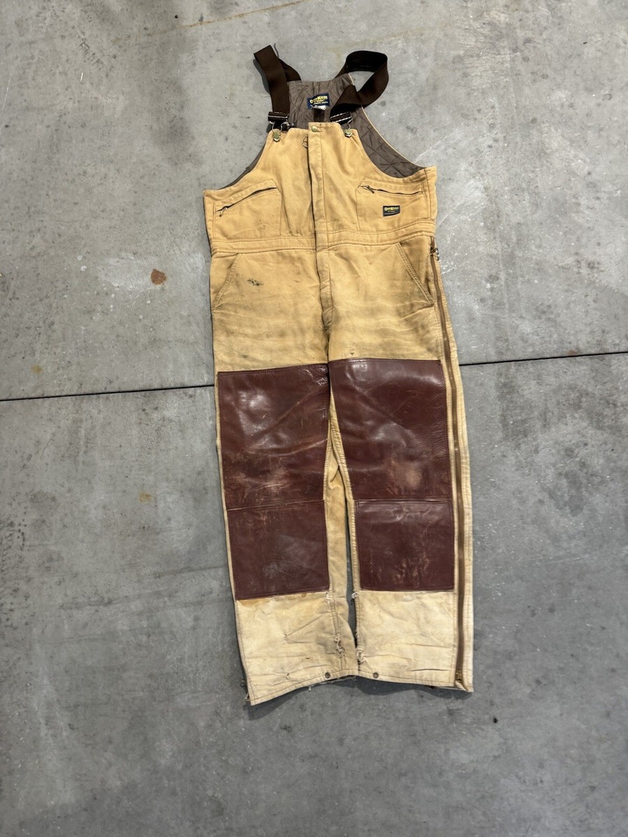 Vintage 60s Talon Oshkosh Overalls Leather Double Knees Union USA 