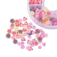 1 Sortierbox Cabochons Basteln EingießEn Deko Polymer Clay Frucht Bunt Nail Art