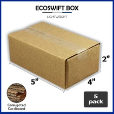 5 5x4x2 "EcoSwift" Brand Cardboard Box Packing Mailing Shipping Corrugated