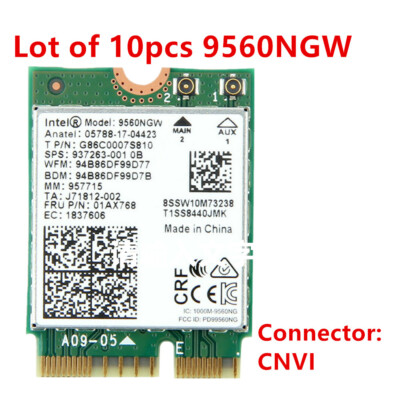 Lot of 10pcs Intel Dual Band 9560NGW CNVI Wireless-AC Wifi Bluetooth 5.0 Card