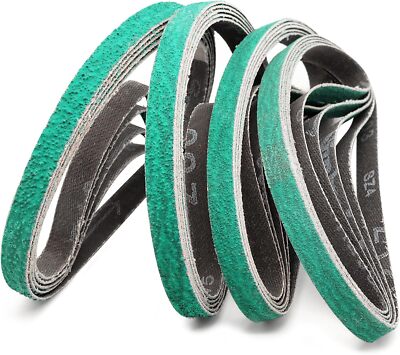 25PCS 3/8'' x 13'' Zirconia Sanding Belt for Air Belt Sander 40-120 Grit for Metal