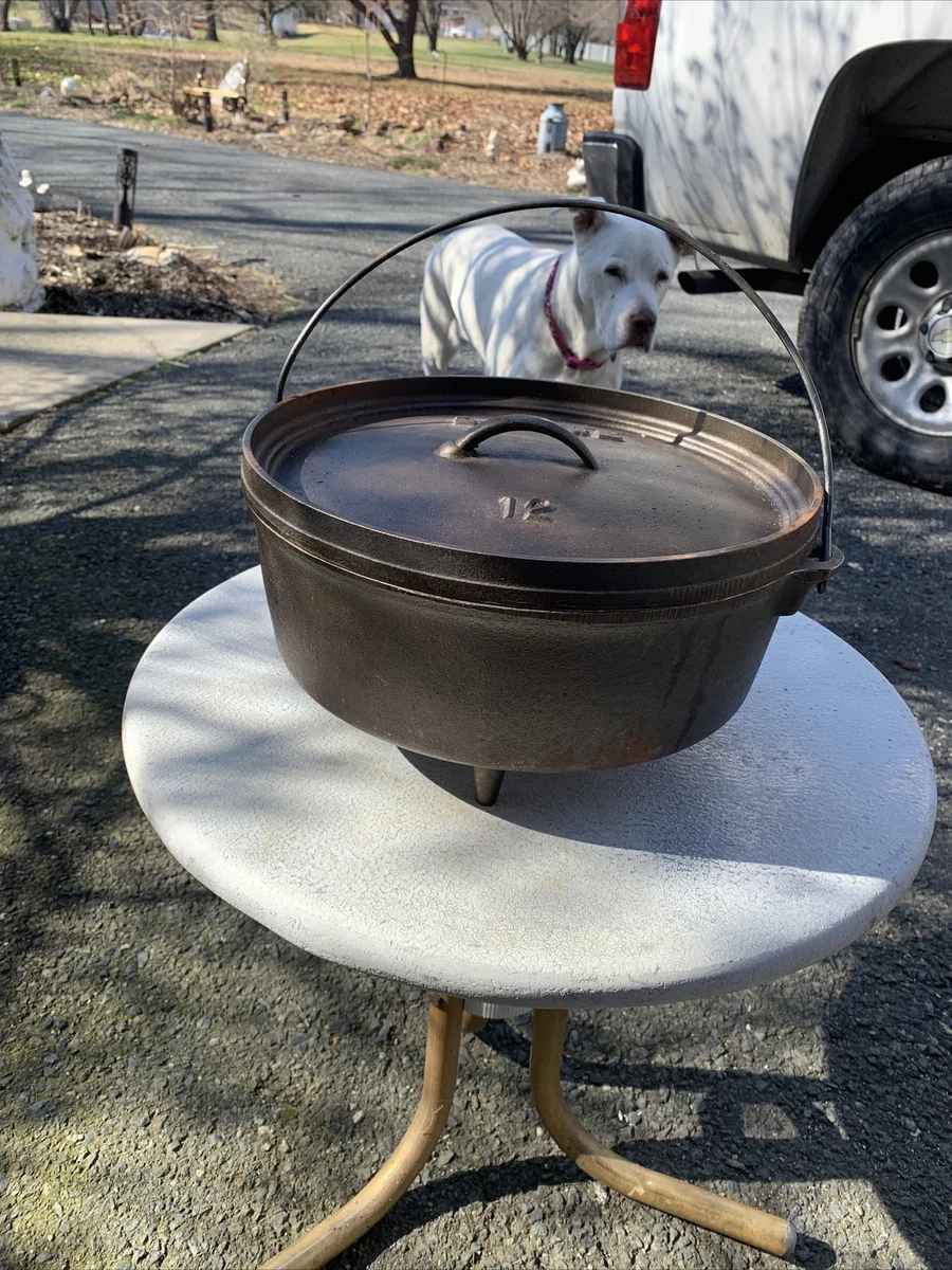 Lodge No. 12 Footed Cast Iron Dutch Oven CO D Camping Cooking