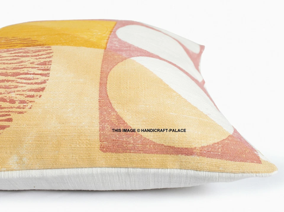 Indien Hand Woven Cotton Kilim Pillow Hand Block Printed Cushion Cover 45x45cms - Image 3 of 3