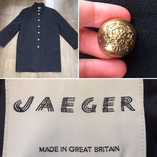 Vintage Jaeger Black Citycoat Uk12/14/16 Cashmere blend Ovesized Steampunk Vgc