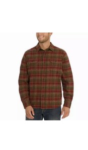 Orvis Men's Big Bear Heavy Double Brushed Flannel Rust Shirt Large 100% Cotton 764204353941 | eBay
