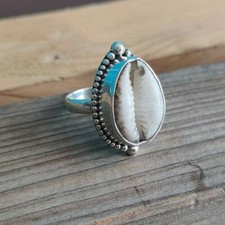 Cowrie Shell Ring,925 Sterling Silver Ring,Handmade Ring,Gift,All Sizes 3 to 14