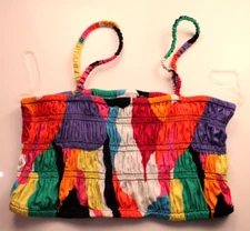 A New Day - Bandeau Smocked Multicolored Crop Top - Size M - VGC