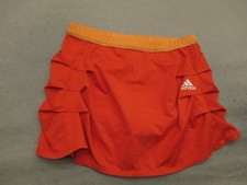 Adidas Size L Womens Orange Pull On Stretch Lined Athletic Sport Logo Skort 265