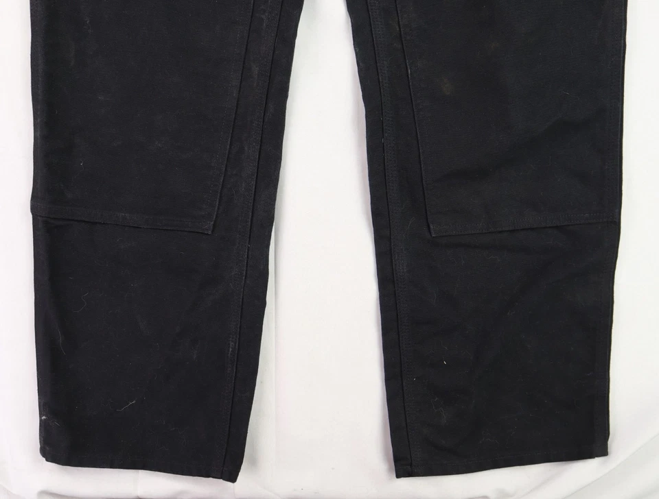 CARHARTT B01 USA Men's 33 x 31 Black Canvas Duck Double Knee Carpenter Pants - Image 2 of 4
