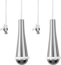 2 Pack Bathroom Light Pull Cord Handle, Teardrop Chrome Pull Cord Light Switch w