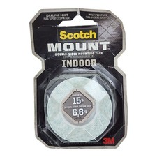 Scotch Mount Indoor Double-Sided Mounting Tape 1" x 55" 1 Roll  Worn Packaging
