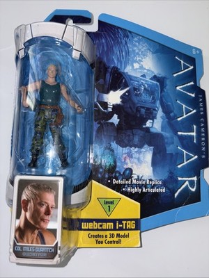Avatar Movie Col Miles Quaritch Action Figure 4'' in Mattel Webcam i-Tag New
