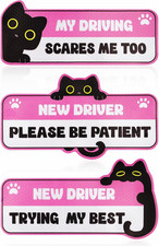 3Pcs New Driver Magnet for Car, Cute Black Cat Student Driver Magnet Sticker for