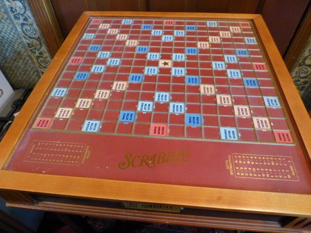 Scrabble Luxury Deluxe Wood Edition Rotating Game Board 100% Complete Vintage