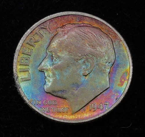 1947 Roosevelt Dime Toned Lot#303