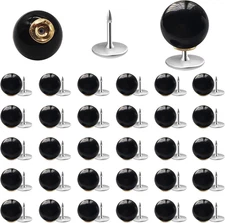30 Sets 10mm No Sew Black Pearl Buttons Brooch Pins Pearl Rivets No Tools Detach