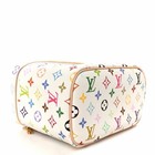 Louis Vuitton Leather Makeup Bag Top Handle Zipper White Multicolor — photo 4