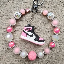 Beaded Keychain, Phone Charm, Bag Charm, Purse Charm, Bag Clip - Nike Air Jordan