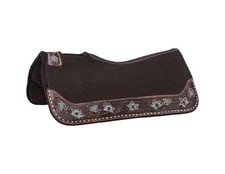 Tough 1 Saddle Pad Floral Tooled Contoured 31'' x 32'' Brown 31-5650