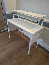 White Computer Desk With Pull out Shelf