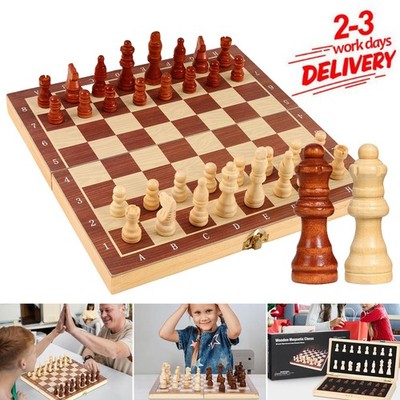 Schachspiel aus Holz (29x29cm) 2 In 1 Schachspiel Magnetisch Chess Board Set