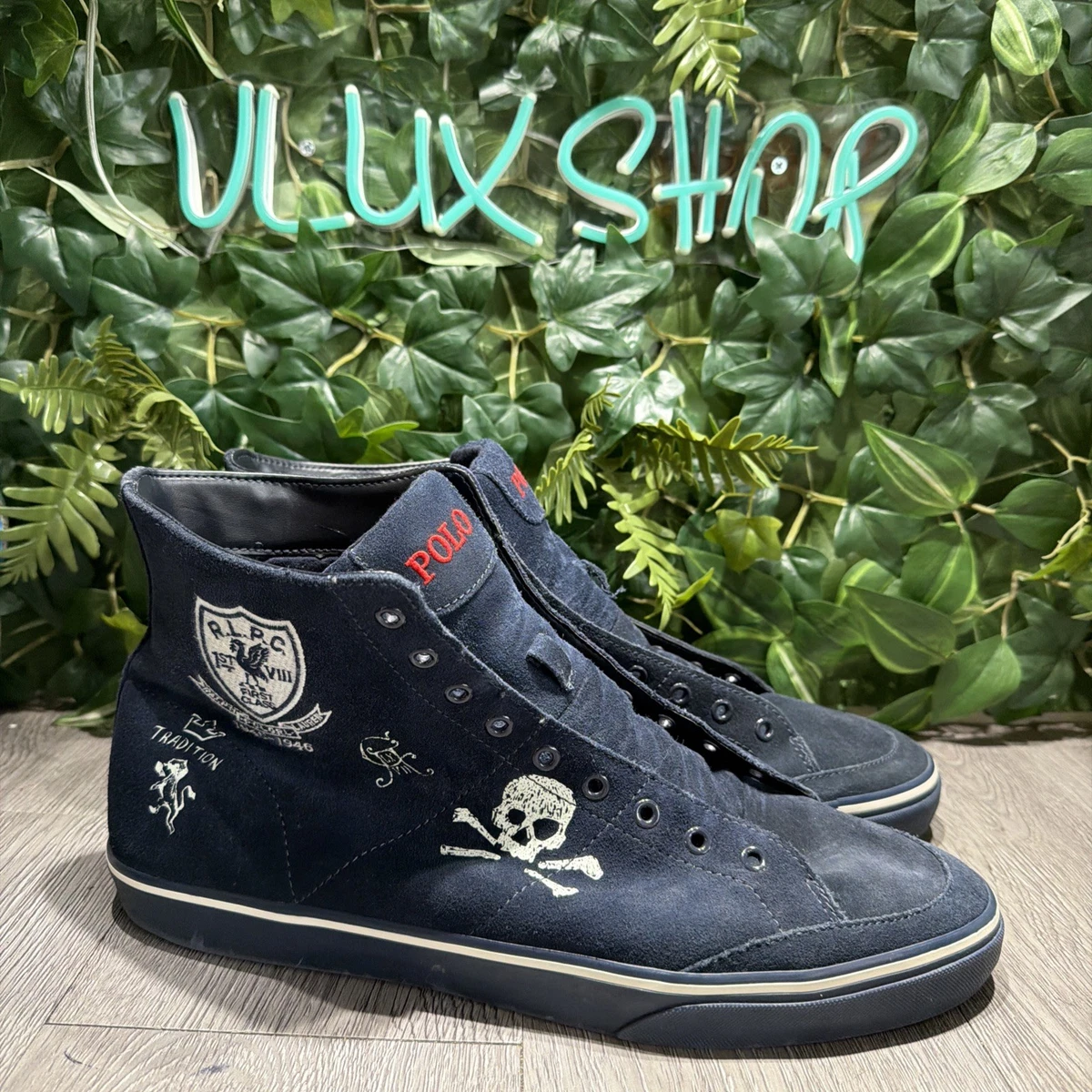 Polo by Ralph Lauren Men\'s Talin Navy Blue Corduroy Mid Top Sneakers Size: 9.5D Polo Sneakers - Etsy main image 3