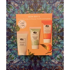 ORIGINS SKIN BFF'S 3 PIECE TRAVEL KIT to Cleanse, Soothe, and Hydrate 54 VALUE