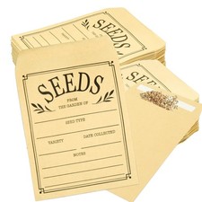 200Pcs Seed Envelopes, Seed Envelope Resealable Small Packets Brown Paper See...