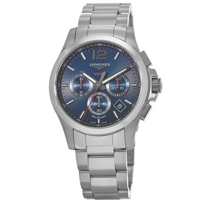New Longines Conquest V.H.P. Chronograph Blue Dial Men's Watch L3.717.4.96.6