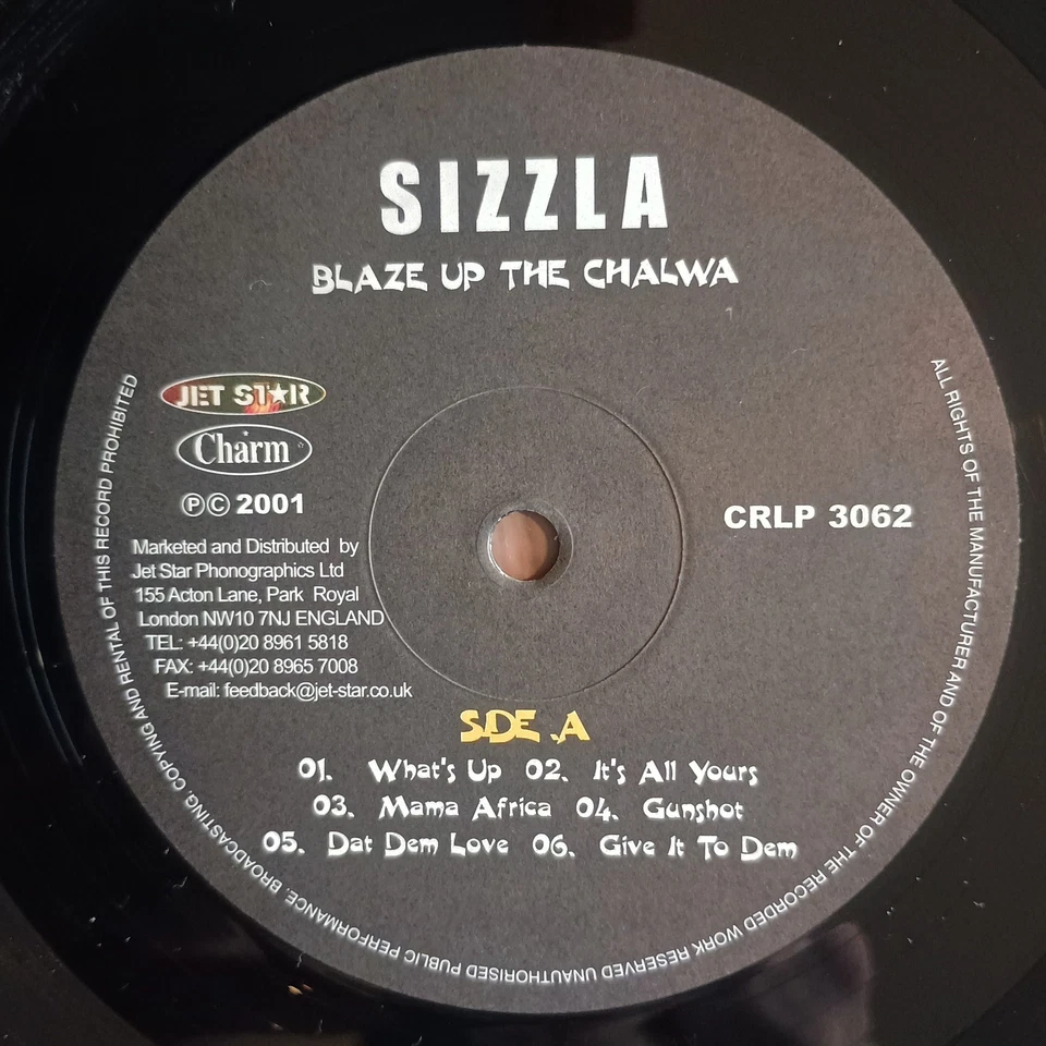 Sizzla ‎– Blaze Up The Chalwa LP UK-2002 1st PRESS VG++/VG++ - Bild 3 von 4