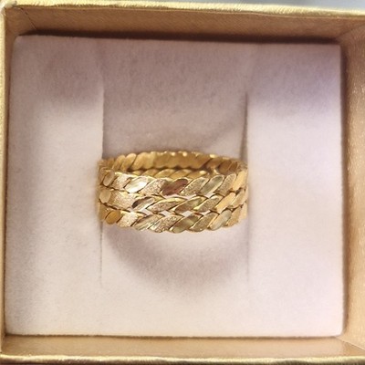 22 Karat, Gelbgold, 3 reihiger Ring,  Große 60, 7,65 gramm