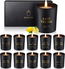 10 Pcs Motivational Aromatherapy Scented Candle Set Soy Wax Candles with Essenti